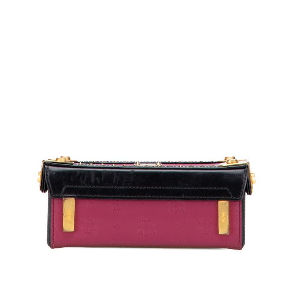 MCM Visetos Logogram Trunk Bag, 2-Way Shoulder Bag in Purple and Black Leather, - Picture 3 of 10